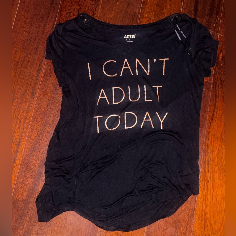 ADT Women's Black Casual Slogan Tee